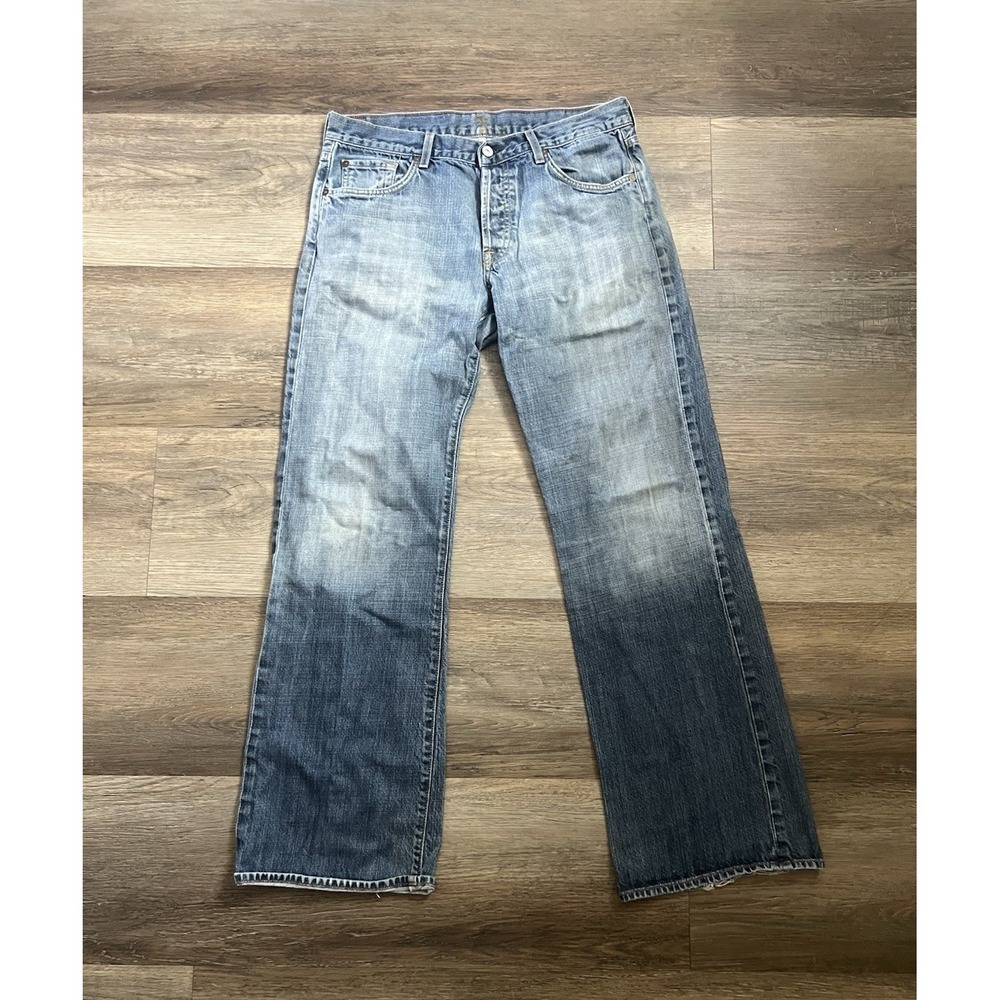 7 For All Mankind Men's Jeans 33x31 Made USA Relaxed Y2K Faded Denim